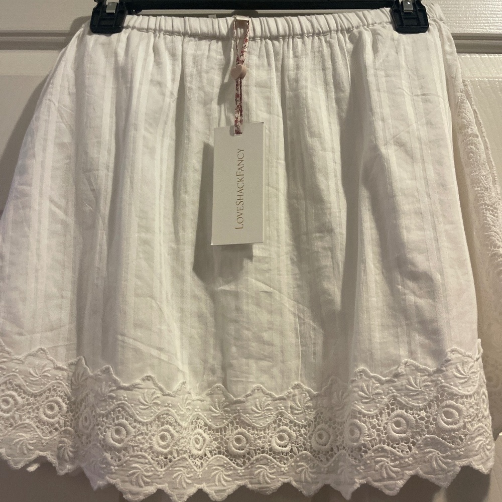 Love shack fancy never worn mini skirt